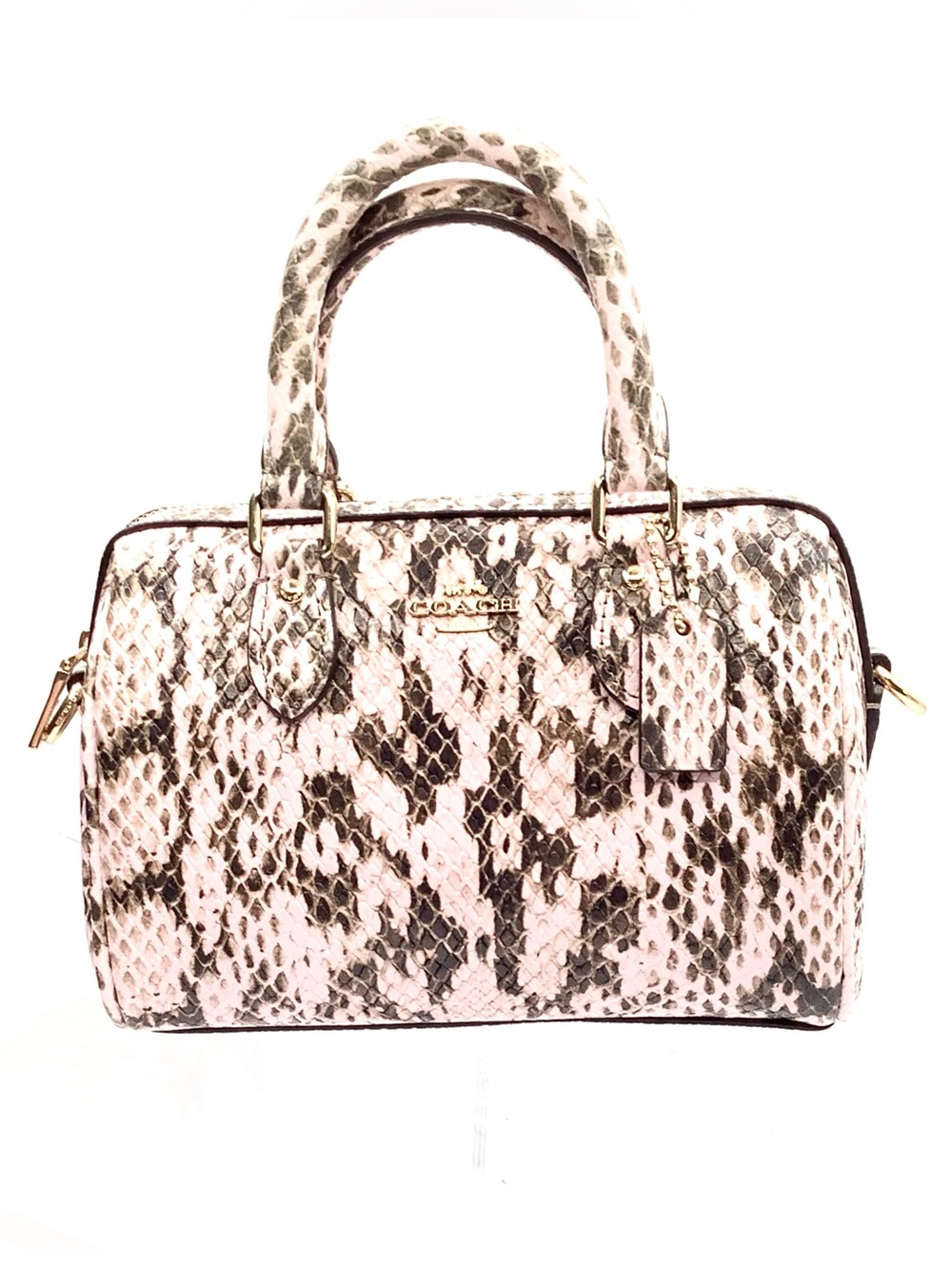 Coach Mini Rowan Crossbody Bag in Snake-Embossed Leather with Card Case - NWT - Picture 2 of 16